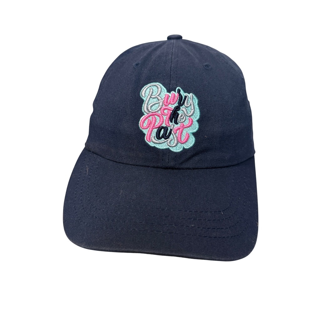 Yupoong Hat Unisex OS Navy Blue Bury The Past Wolf Embroidered Strapback Cap